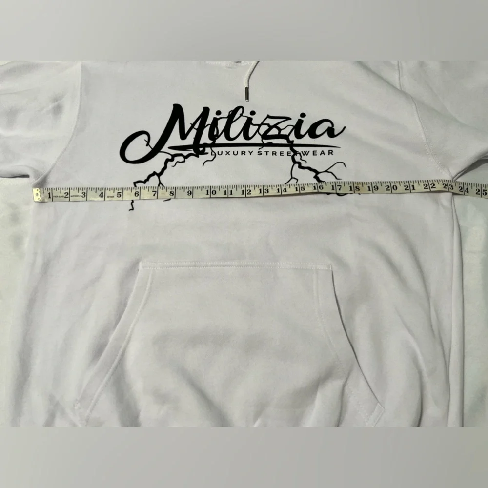 Zuni sportswear Milizia luxury streetwear against all odds hoodie white‎ Large